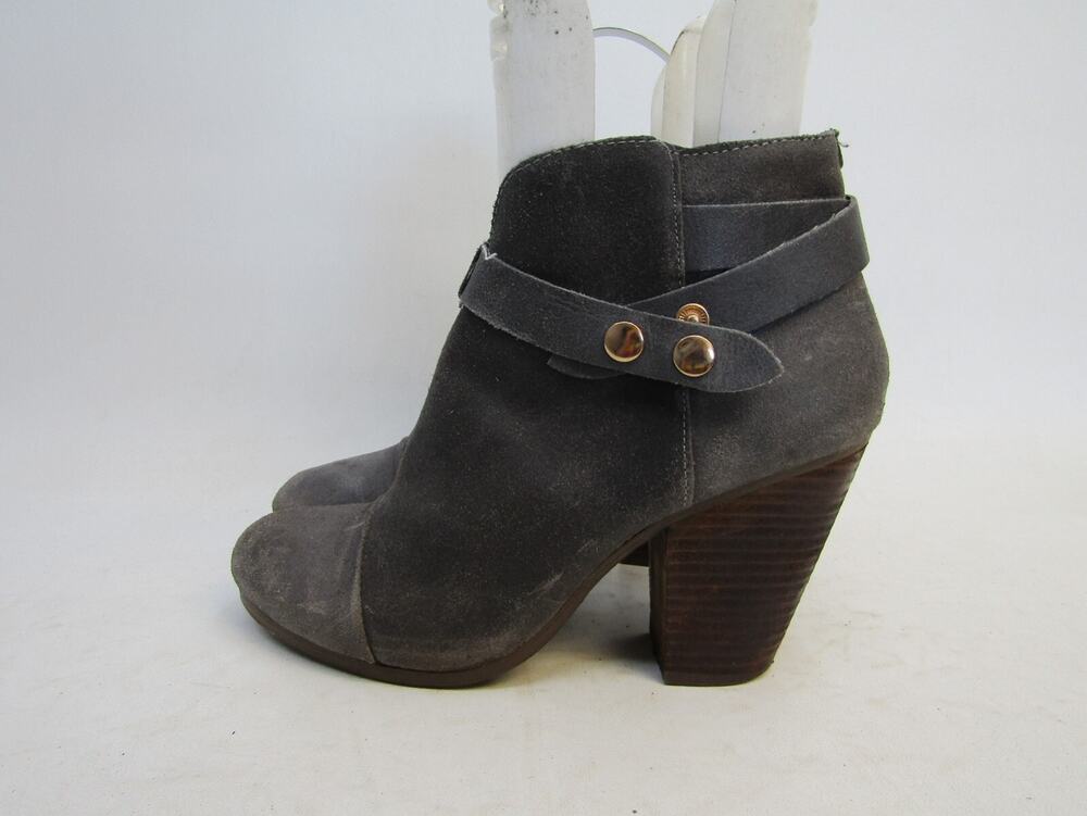 Steve Madden Womens Size 9.5 M Gray Suede Zip Fringe Ankle Fashion Boots
